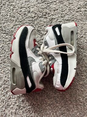 Nike AirMax Kids White, Black & Red Sneakers